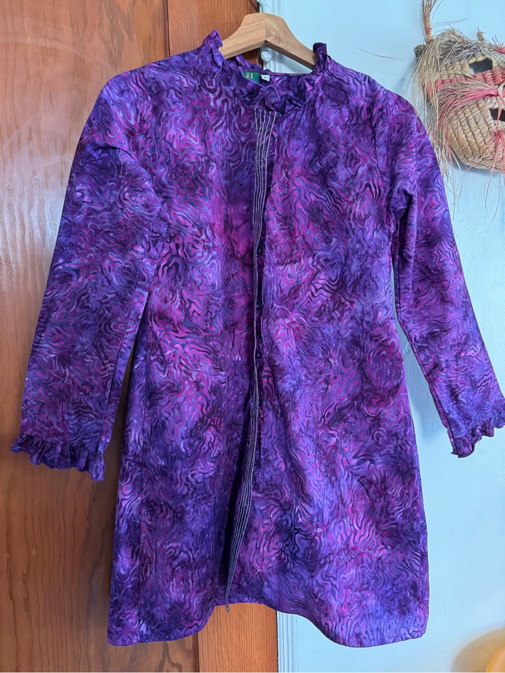 Purple Indonesian Batik Print Dress